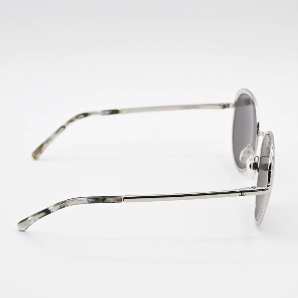 CHANEL CC Logo Sunglasses Eye Wear Mirror Lenz Plastic Metal Silver 4206 36RL592 - Picture 4 of 14